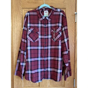 Levi’s Men’s Flannel Shirt 2XL Plaid Red Outdoors New